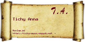 Tichy Anna névjegykártya